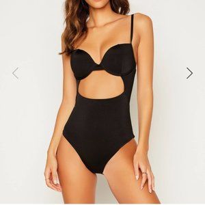 Beach Bunny Black Flynn One Piece Midi | Size Large | NWT